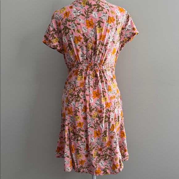 Cynthia Rowley Floral Pink Linen Blend A-line Dress w/ pockets size 6 - Picture 4 of 9